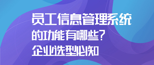 員工信息管理系統(tǒng)的功能